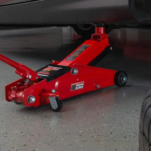 BB21 Trolley Jack 2 Tonne Low Entry Short Chassis Stand Jack BRIGHT RED 